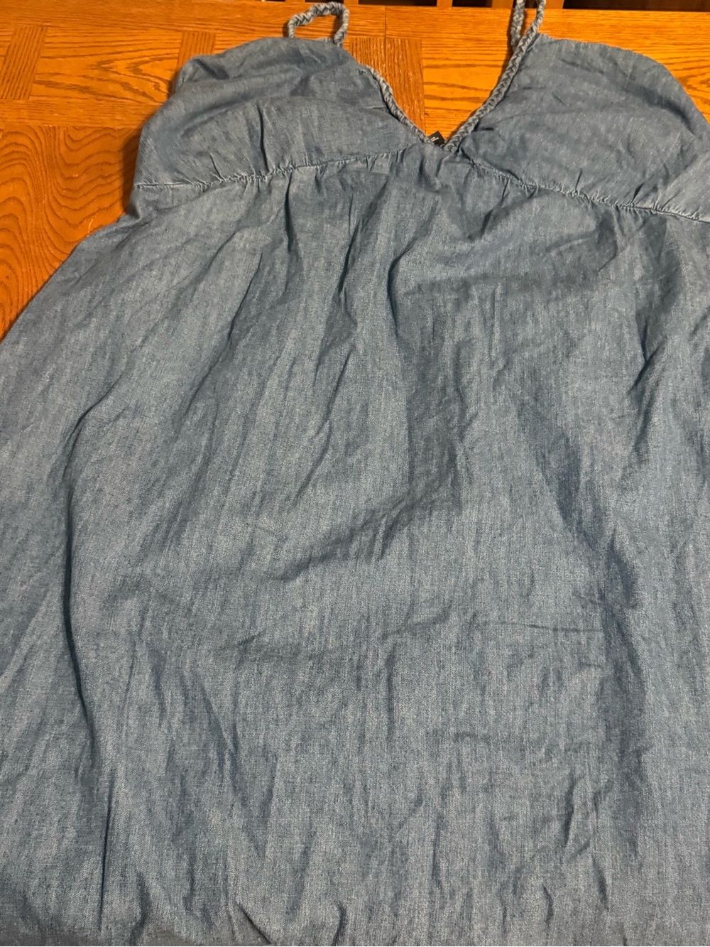 Torrid Smocked Denim Jean Cotton Maxi Dress Sz 5 - Picture 4 of 15
